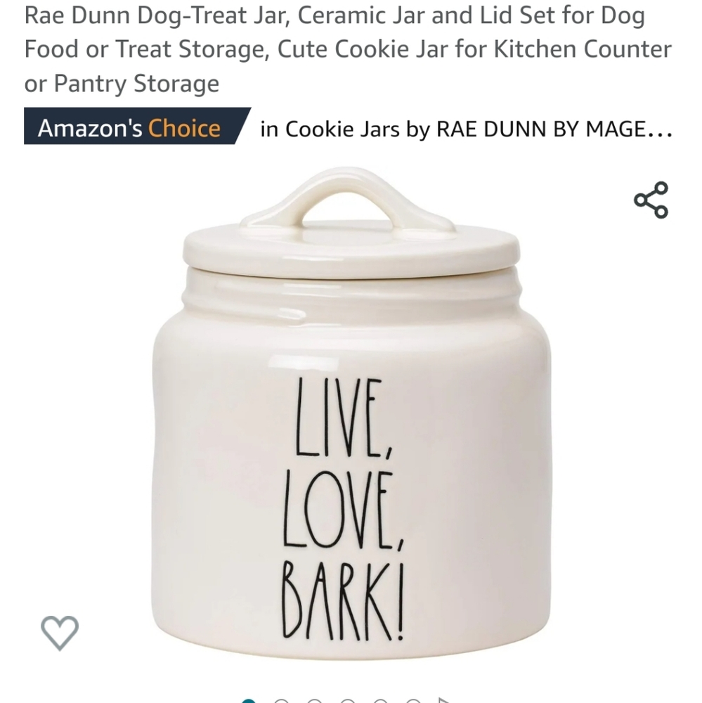 Rea Dunn Dog Treat Jar . Missing lid it broke during delivery New